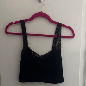 Urban Outfitters Black Lace Detail Top